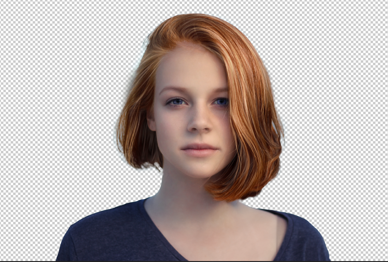 paint in the missing pixels around the hair