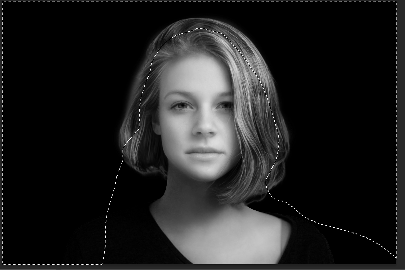 select around the hair using the lasso tool