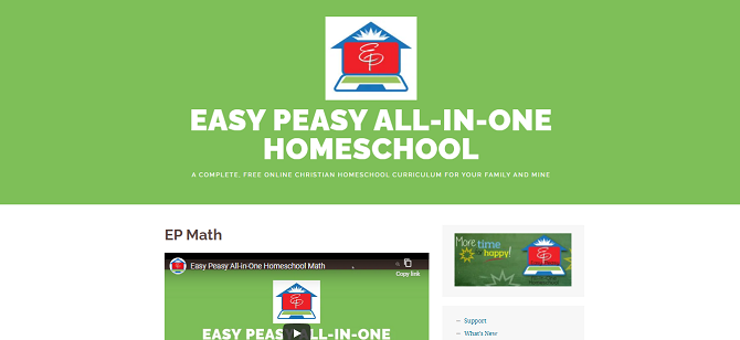 Screenshot of Easy Peasy Homeschool