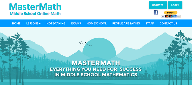 Screenshot of MasterMath Website