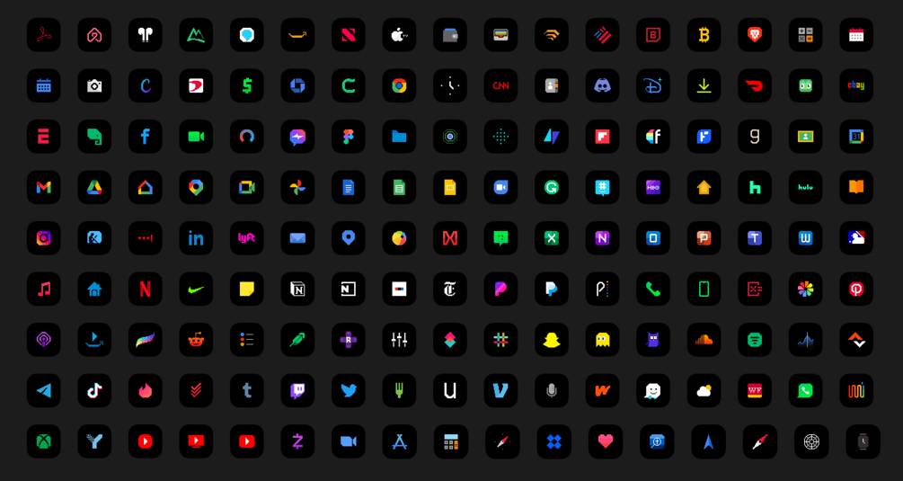 8-bit art app icons.