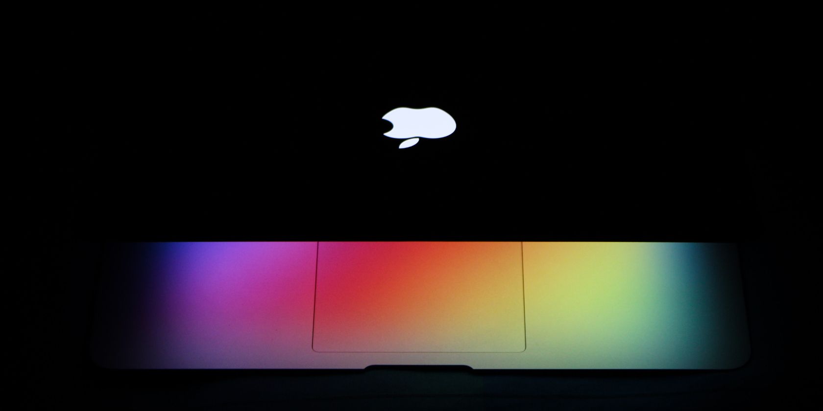 Apple MacBook in dark room