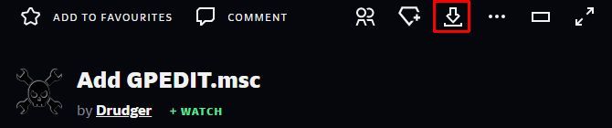Where to find the Add GPEDIT.msc download button on DeviantArt.