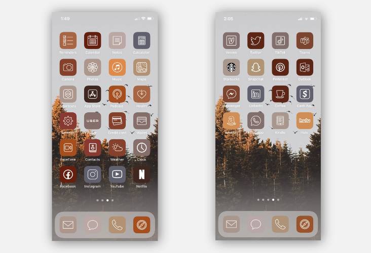 가을 색상 앱 아이콘.