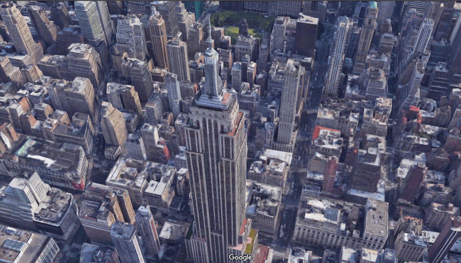 Google Maps Satellite View of The Empire State Building