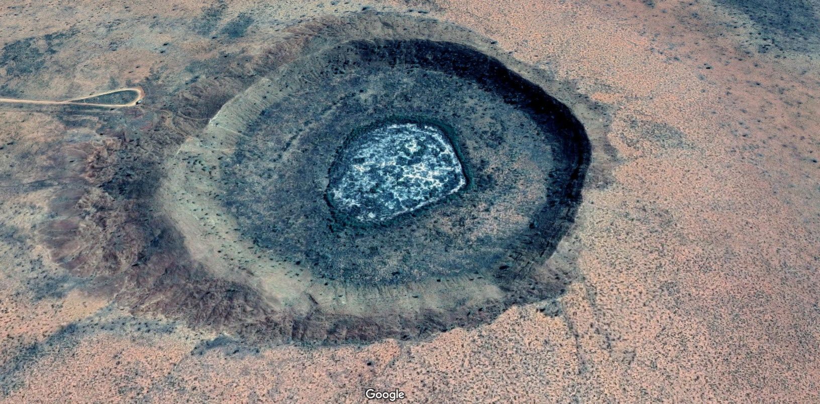 Google Maps Satellite View Wolf Creek meteorite crater