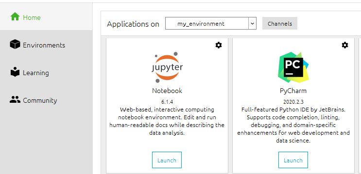 Install and launch jupyter notebook in the new conda environment