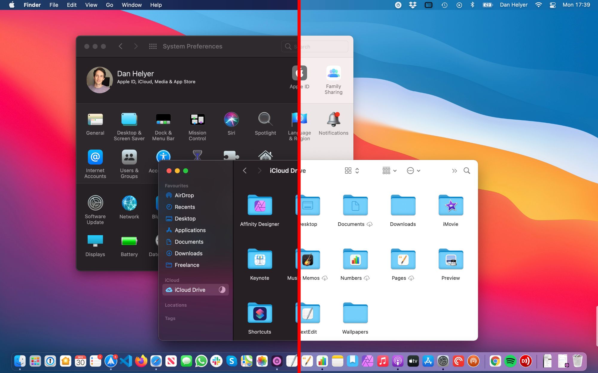 Light and Dark Mode on a Mac desktop