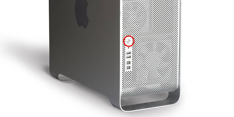 Mac Pro 2012 power button
