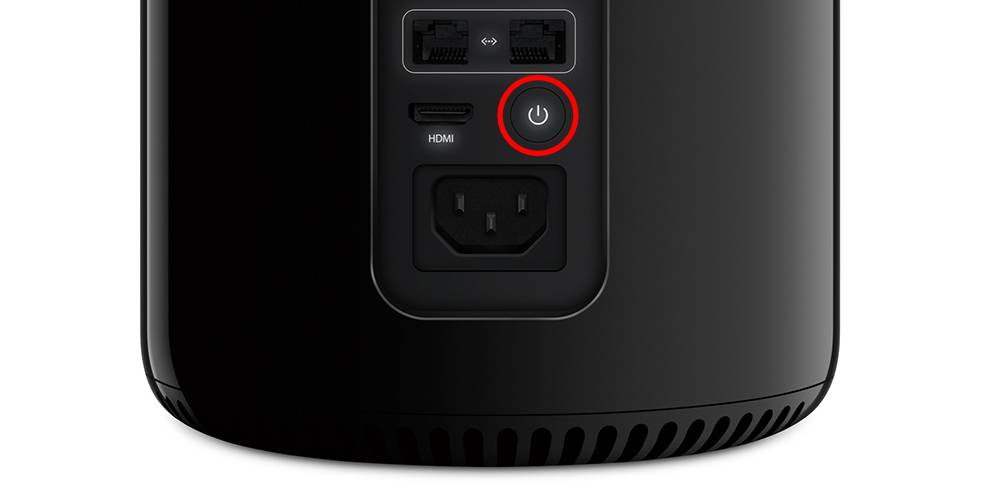 Mac Pro 2013 power button