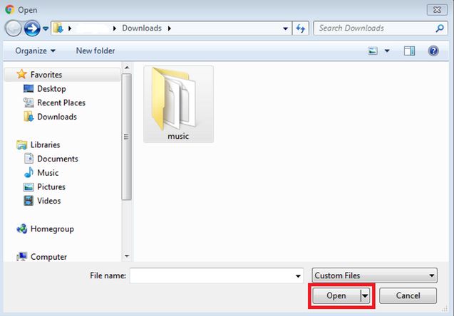 how to open music folder