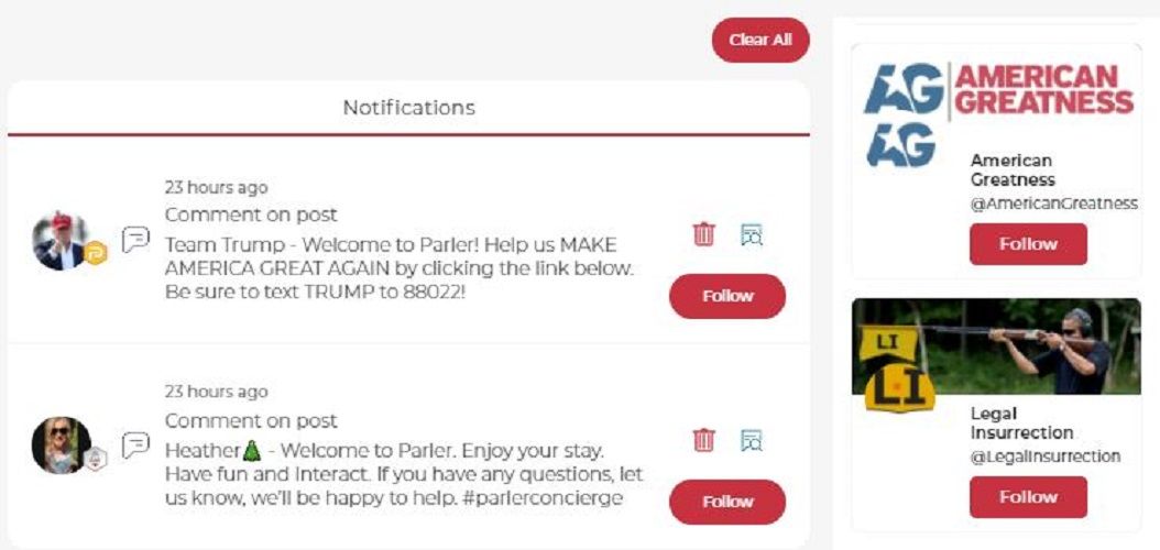 Parler might not pick sides but its users do.