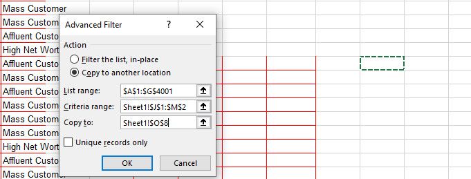 Place your cursor in the copy to field and select a cell within your excel sheet