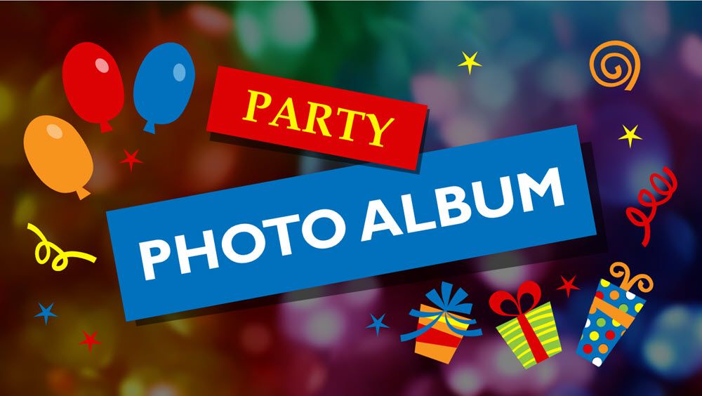 Party photo collage template in PowerPoint