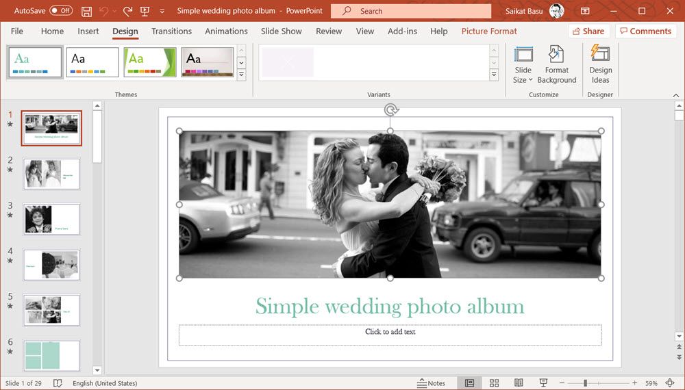 Modify PowerPoint Template with themes