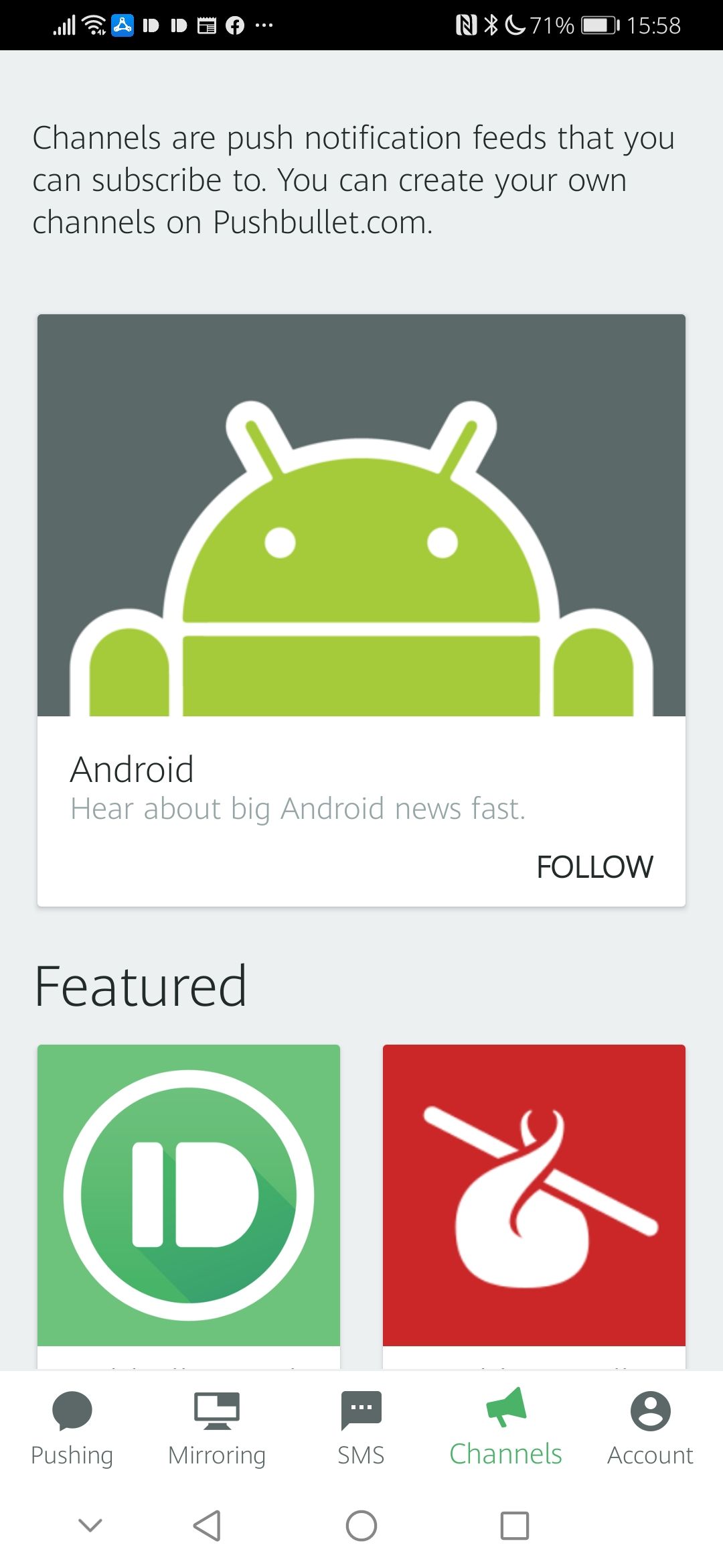 Pushbullet for Android notifications