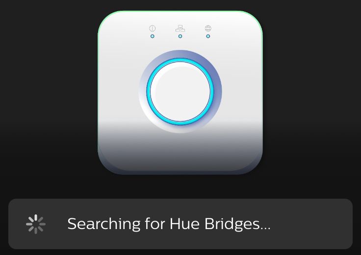 Searching for Hue Bridges animation in Hue app