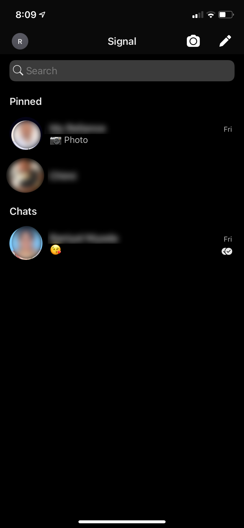 Signal chat screen