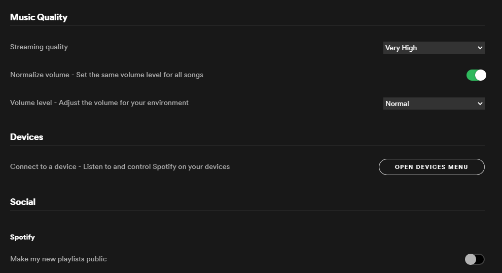 Spotify Music Quality Options