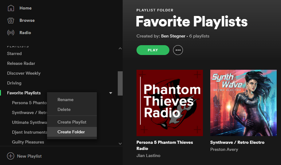 Spotify Playlist Folders
