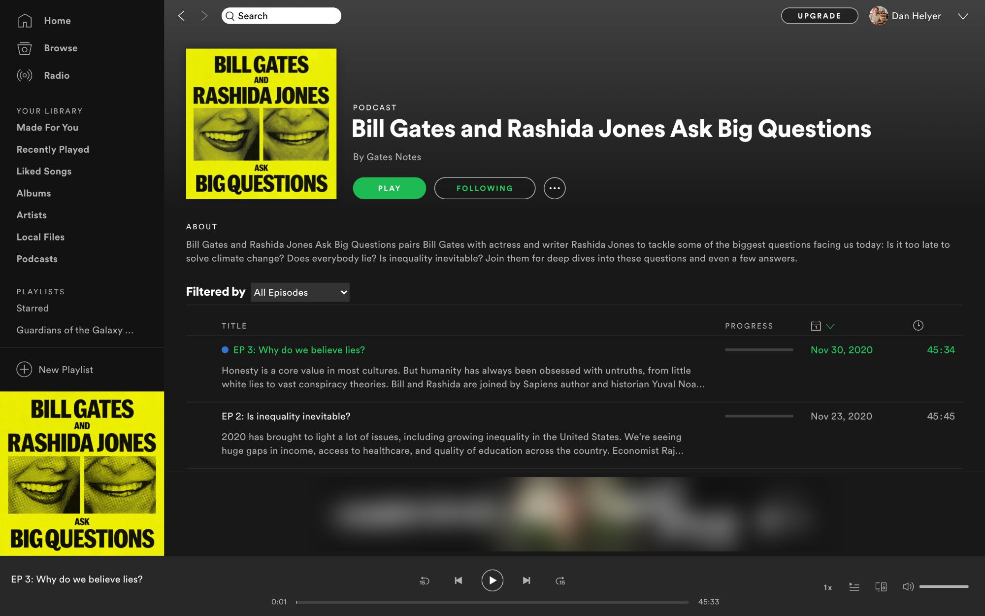 Spotify podcasts on Mac