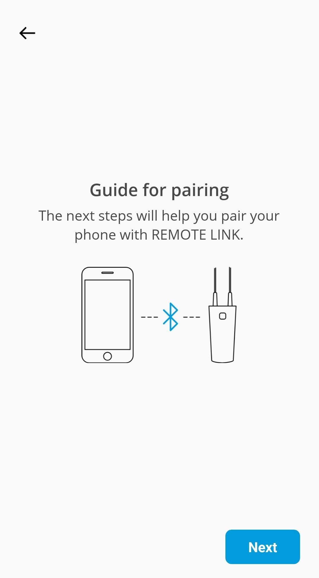 Wide REMOTE CARE app guide for pairing