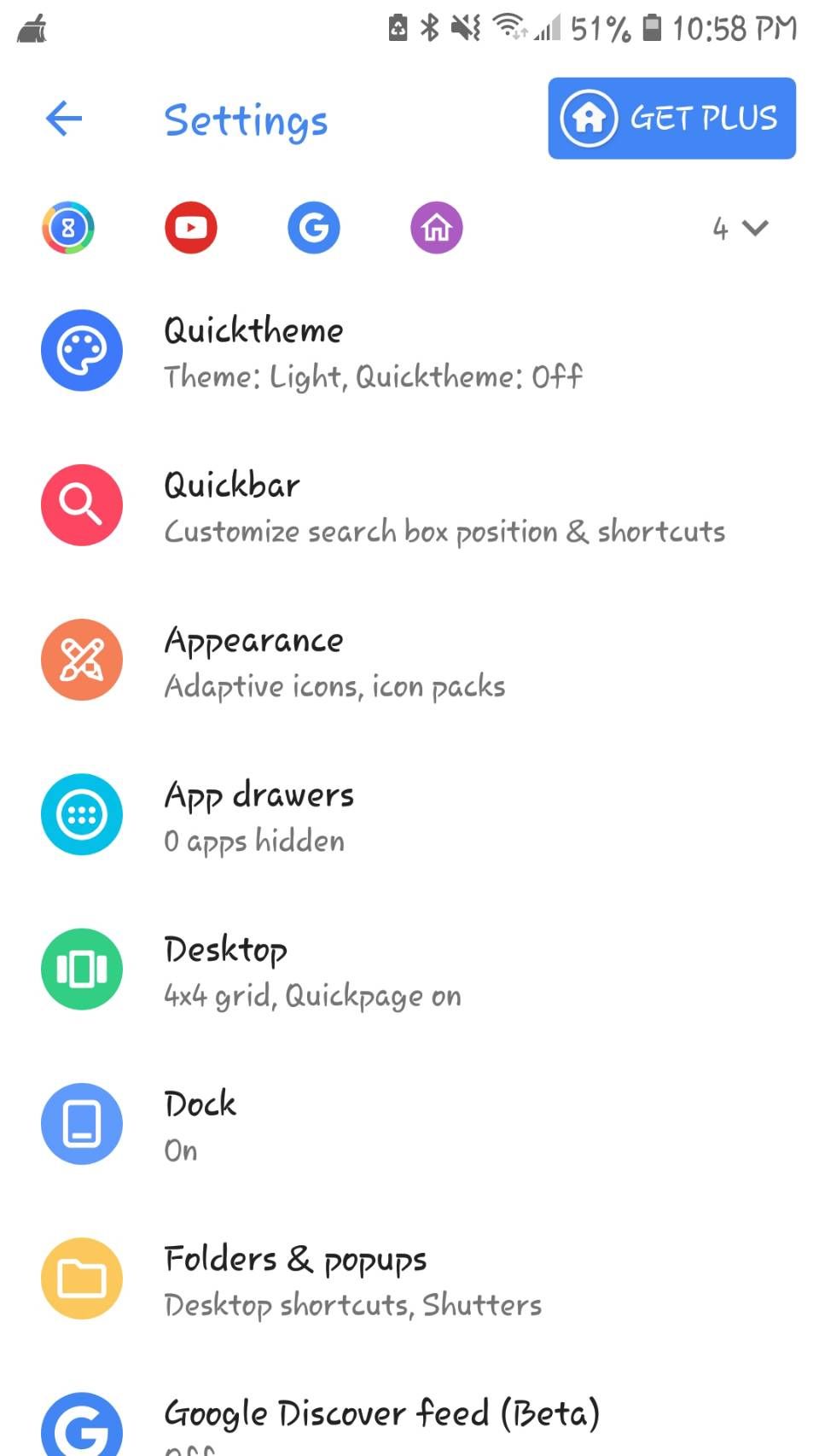 action launcher settings