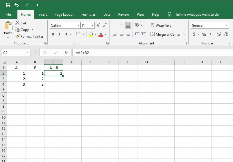 adding numbers in columns in excel