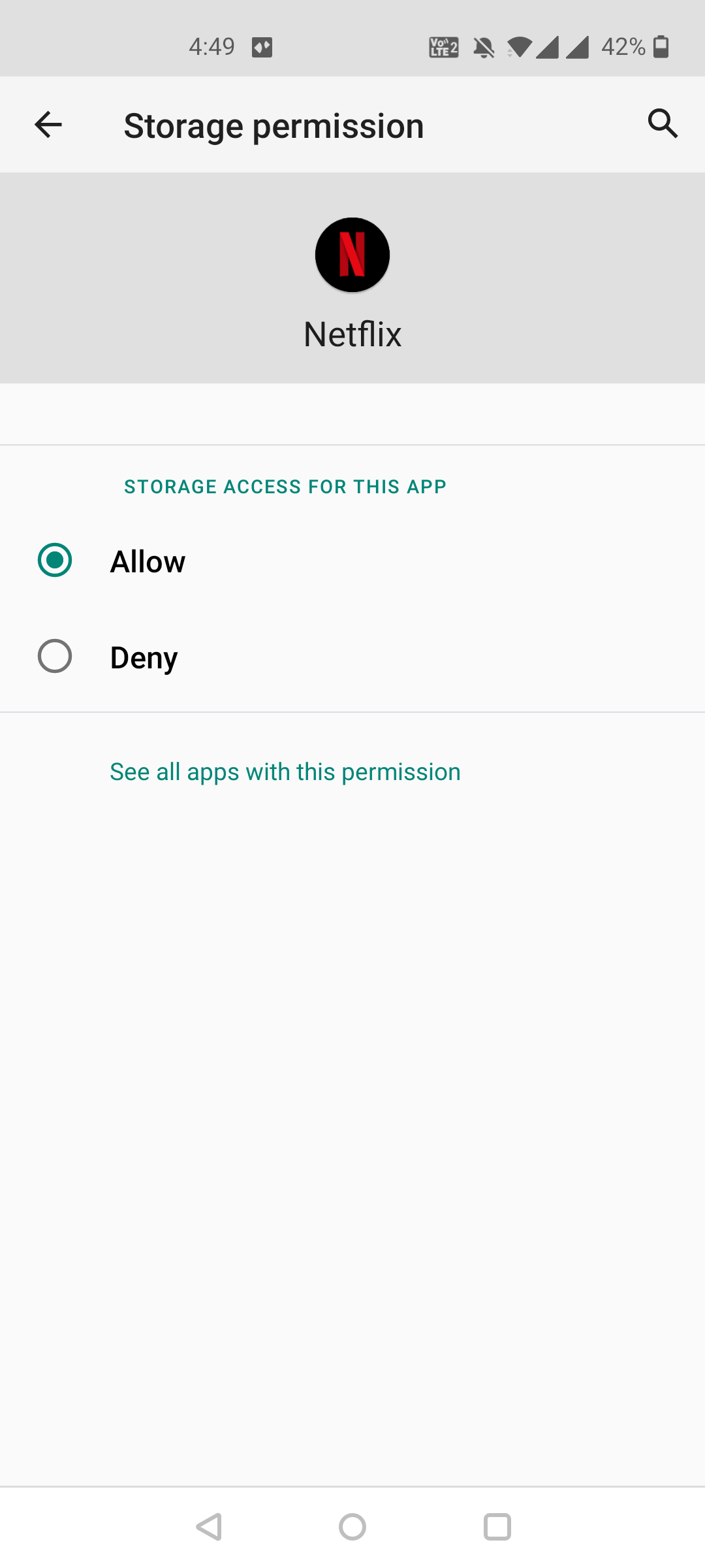 Give storage permissions to Netflix