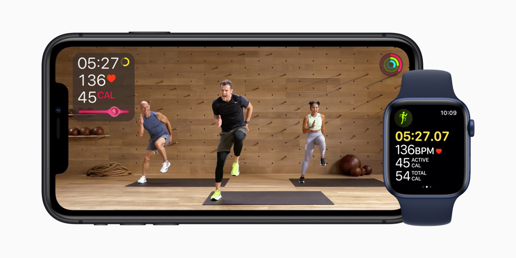 Apple Fitness on an iPhone and Apple Watch