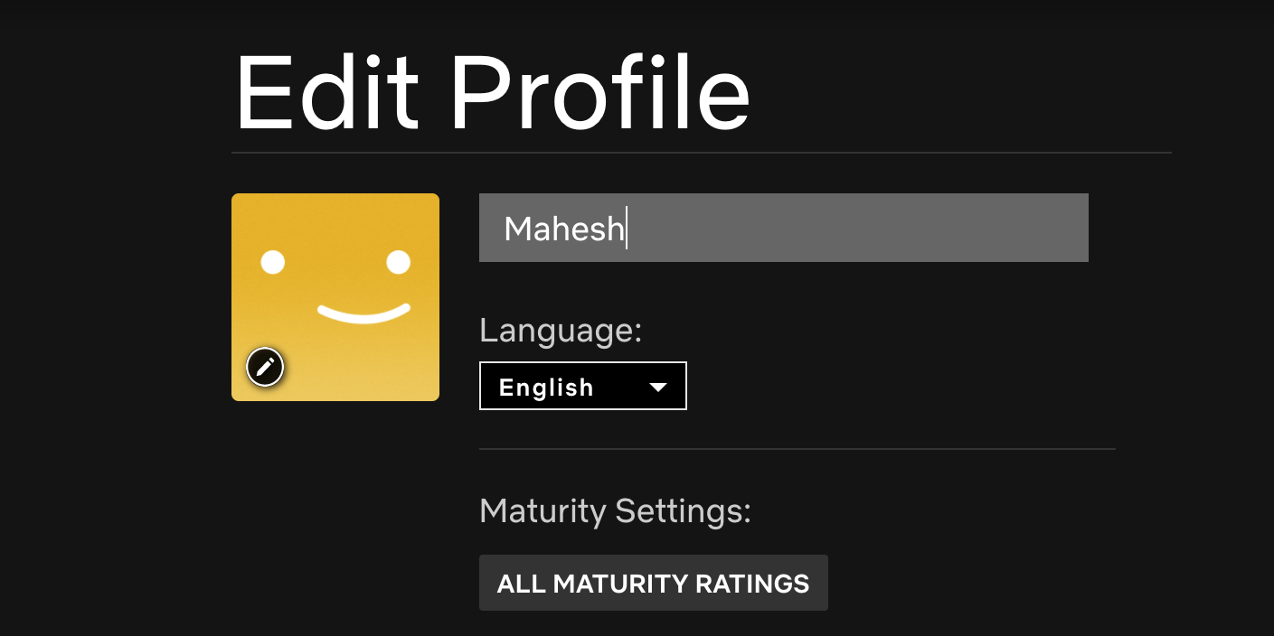 Change the language using Netflix profiles menu