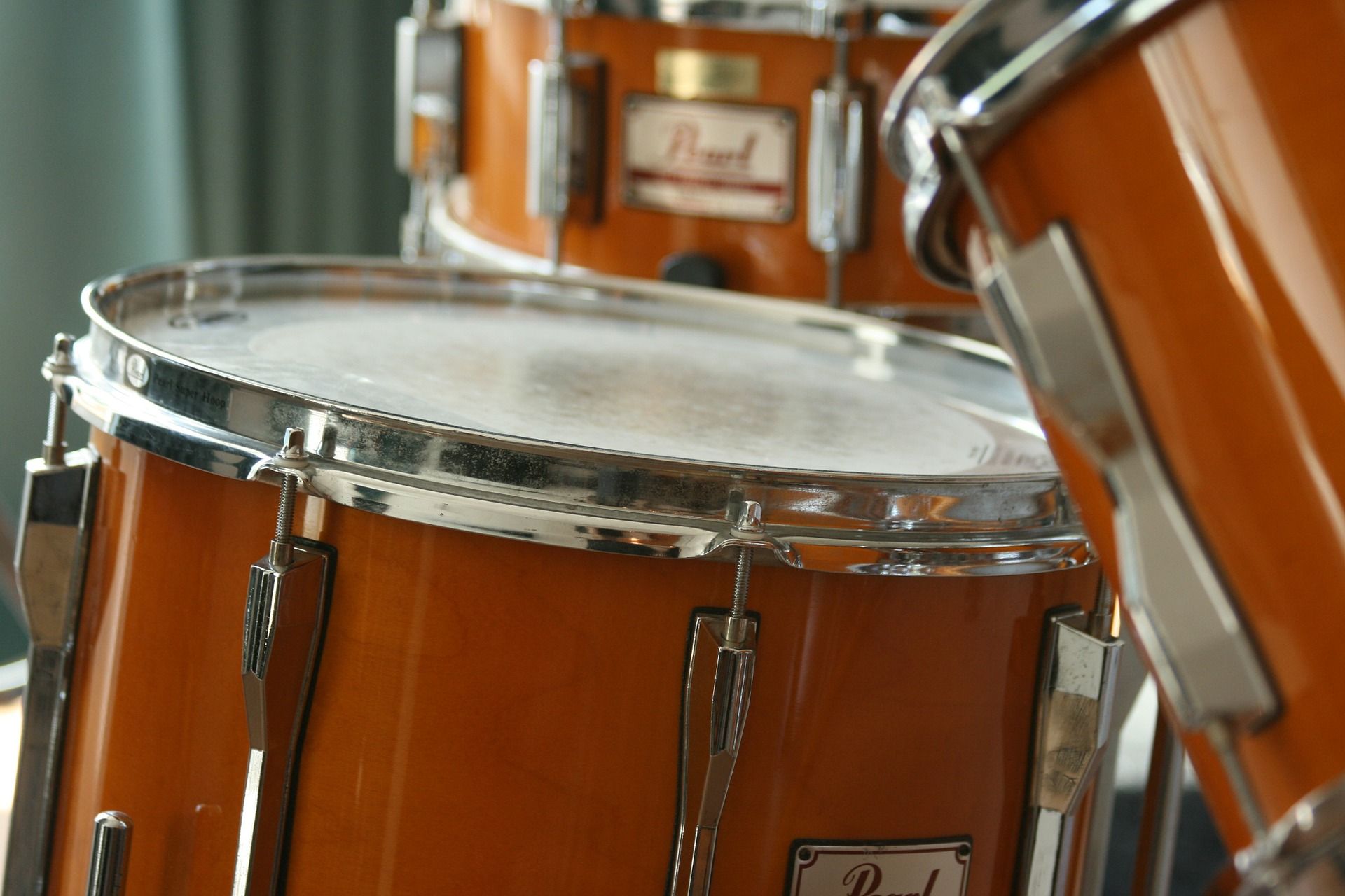 close up of drum kit