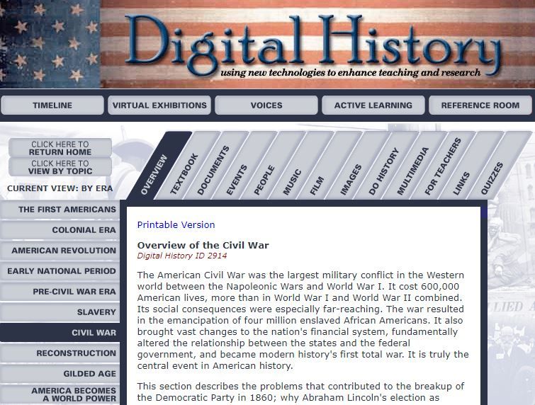 Digital History Civil War Class