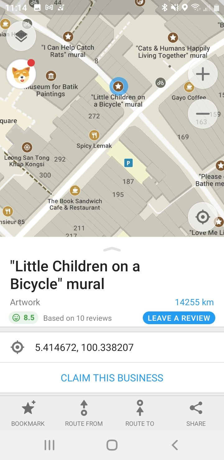 Maps.me app find street art