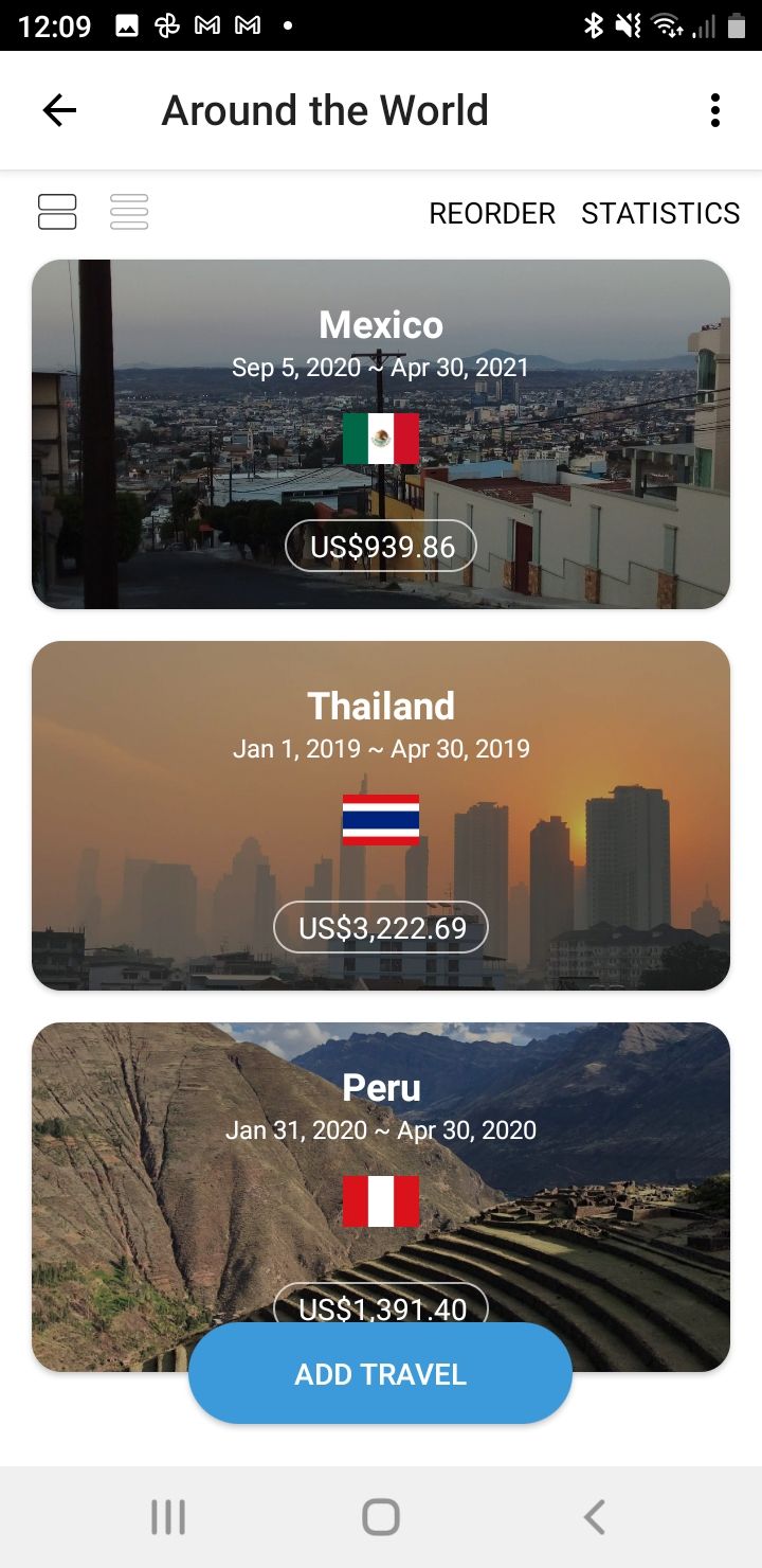 Trabee app destinations listed