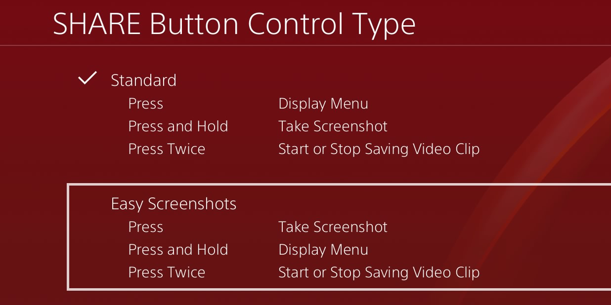 Change the PS4 screenshot button settings