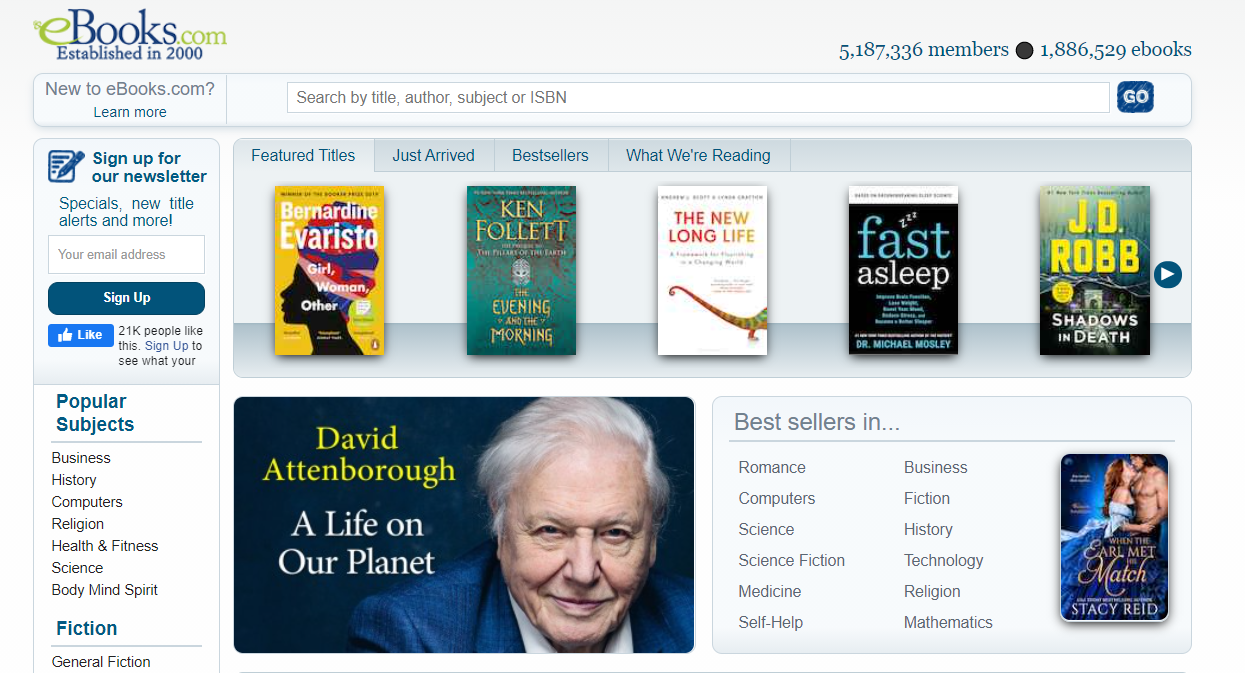 ebooks.com homepage