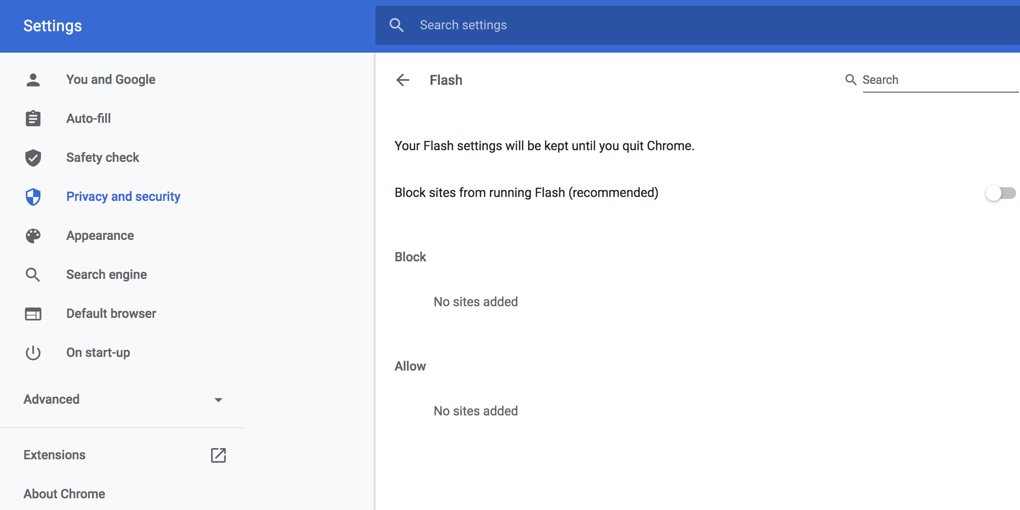 Enable Flash Player in Chrome