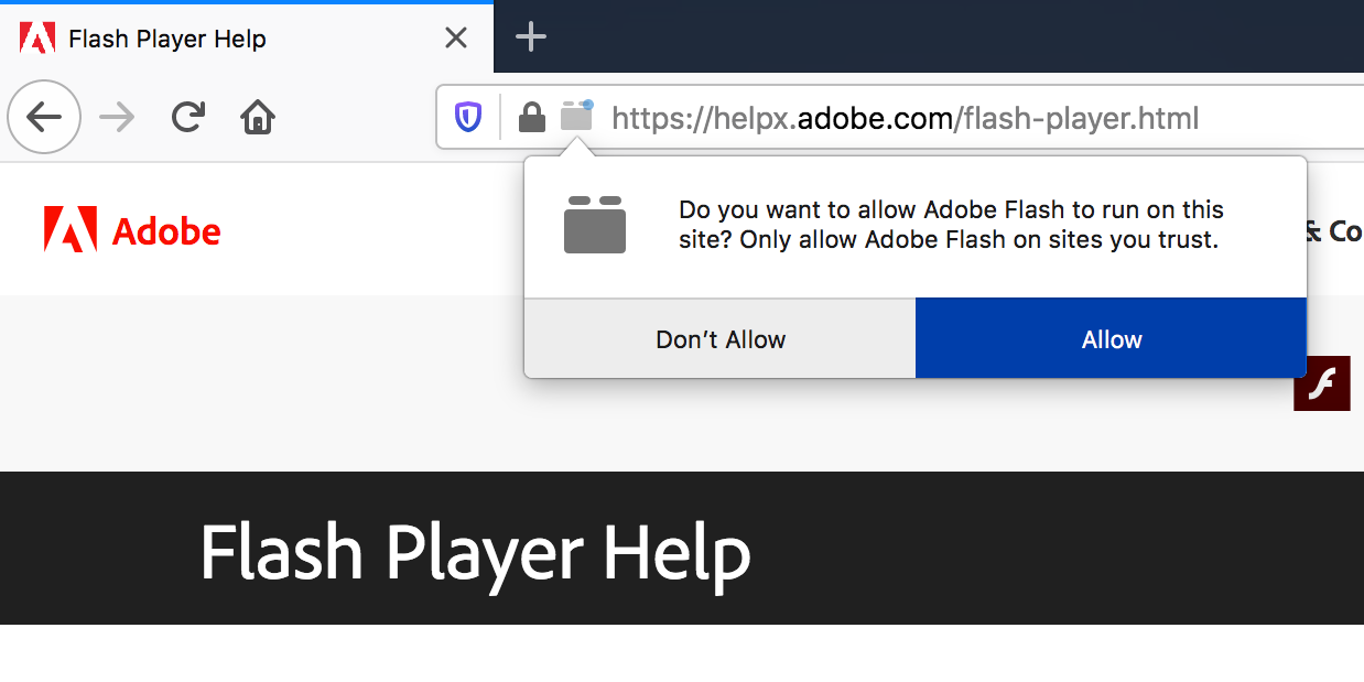 Enable Flash Player in Firefox