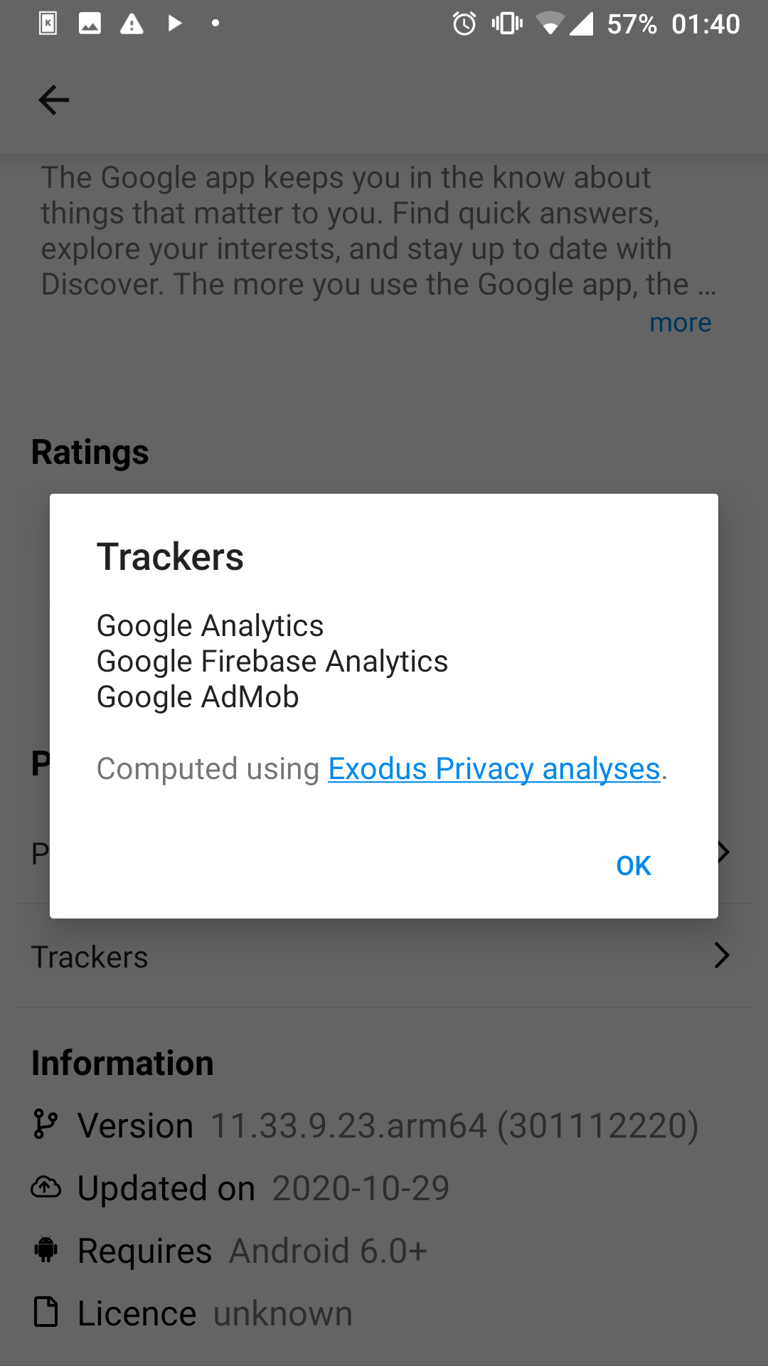 eOS app store trackers