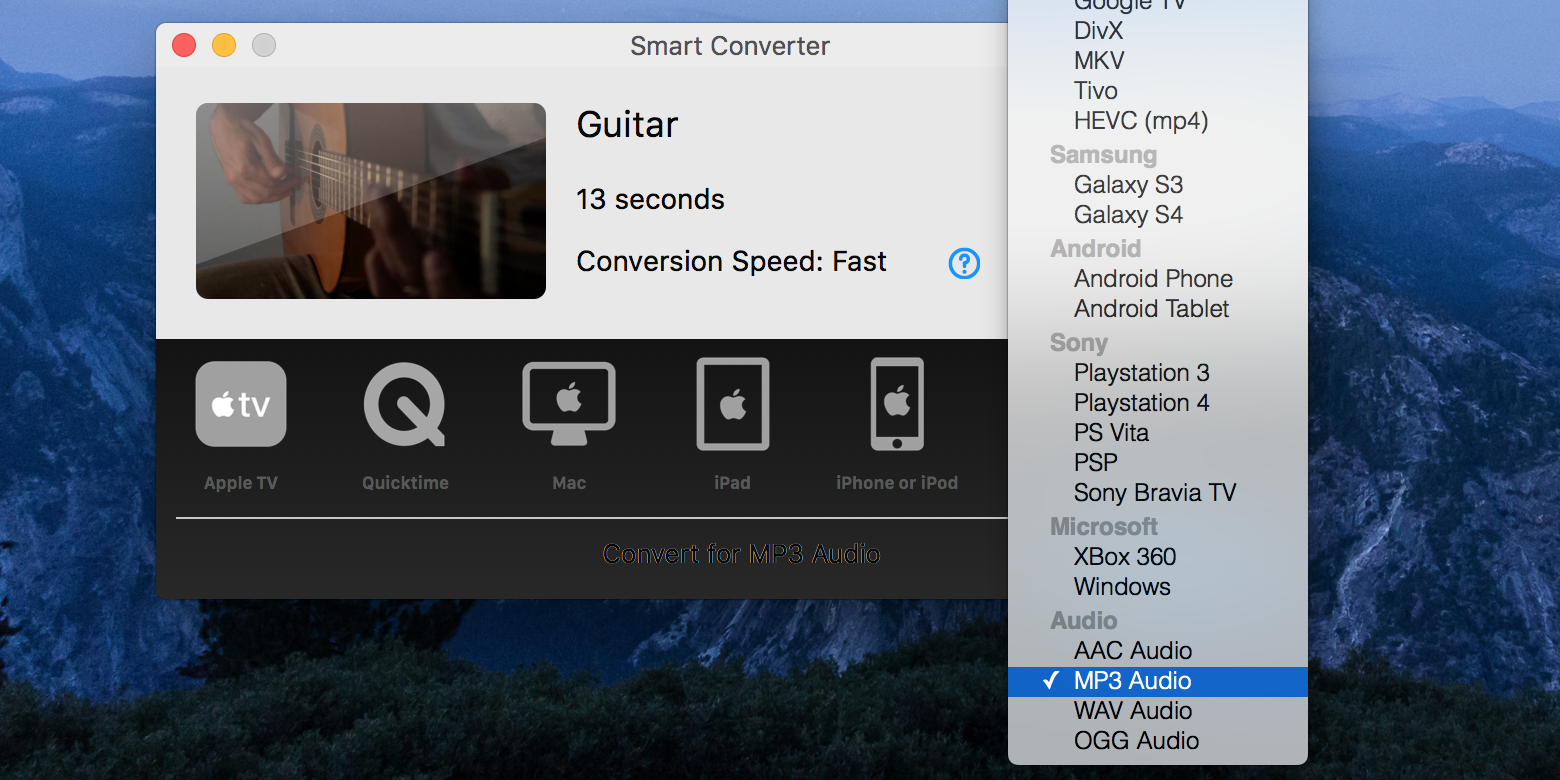 Extract the audio from video using Smart Converter