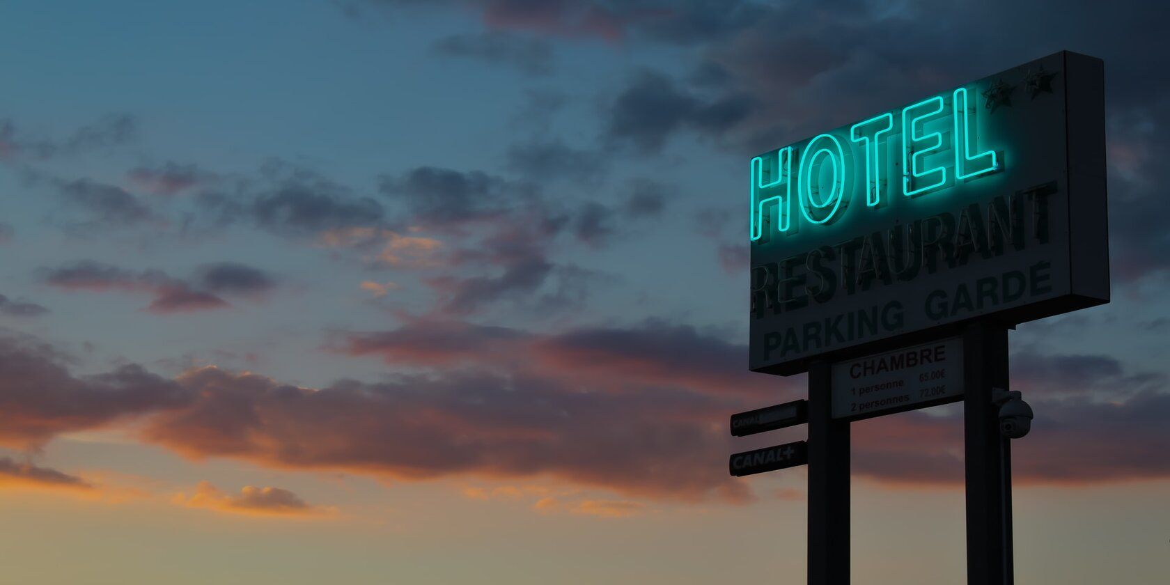 Hotel at dusk