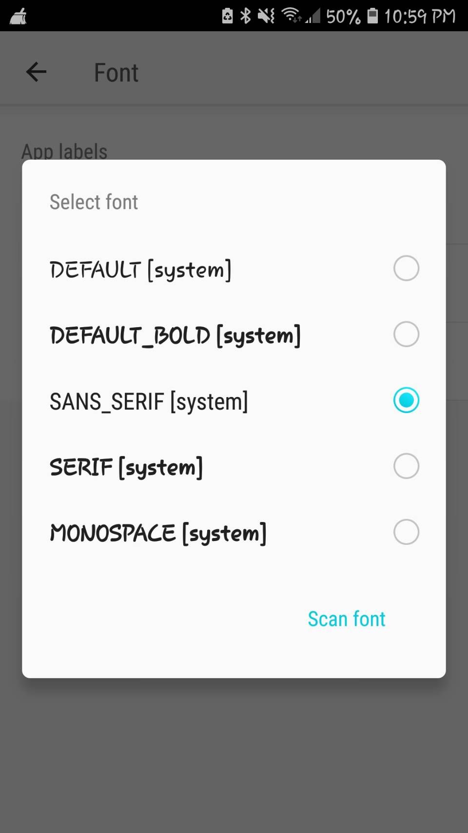 go launcher default fonts