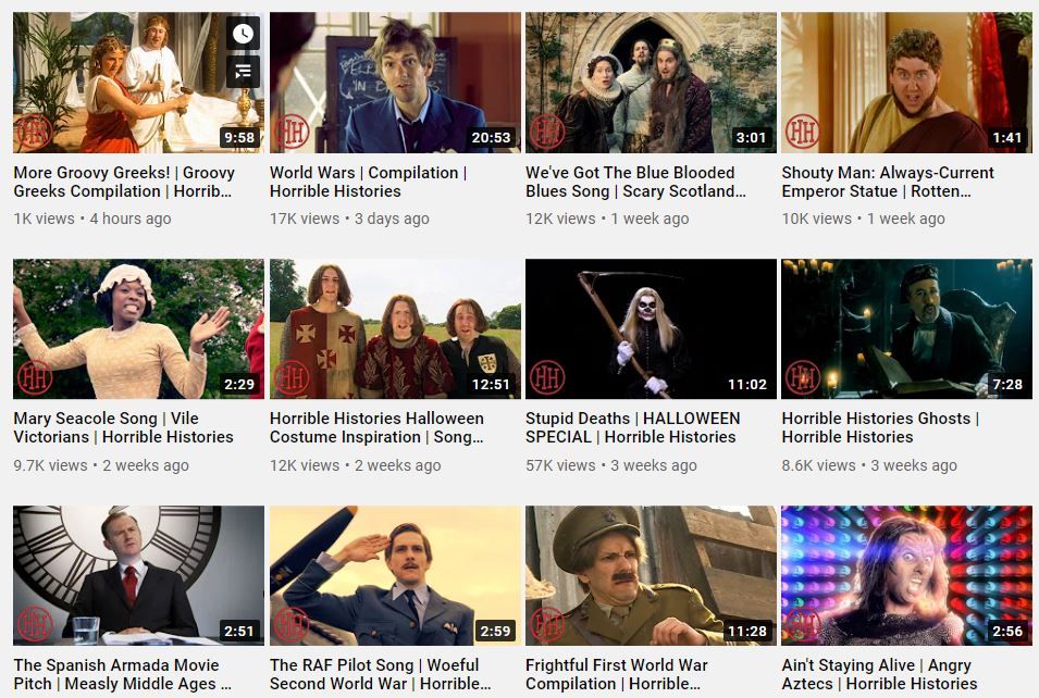 Horrible Histories YouTube Videos