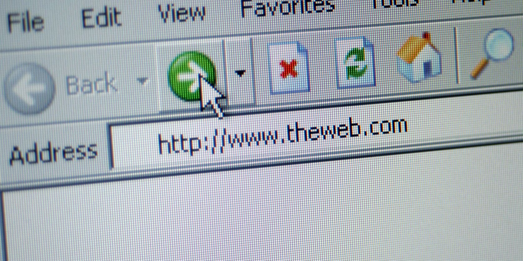An address bar in Internet Explorer