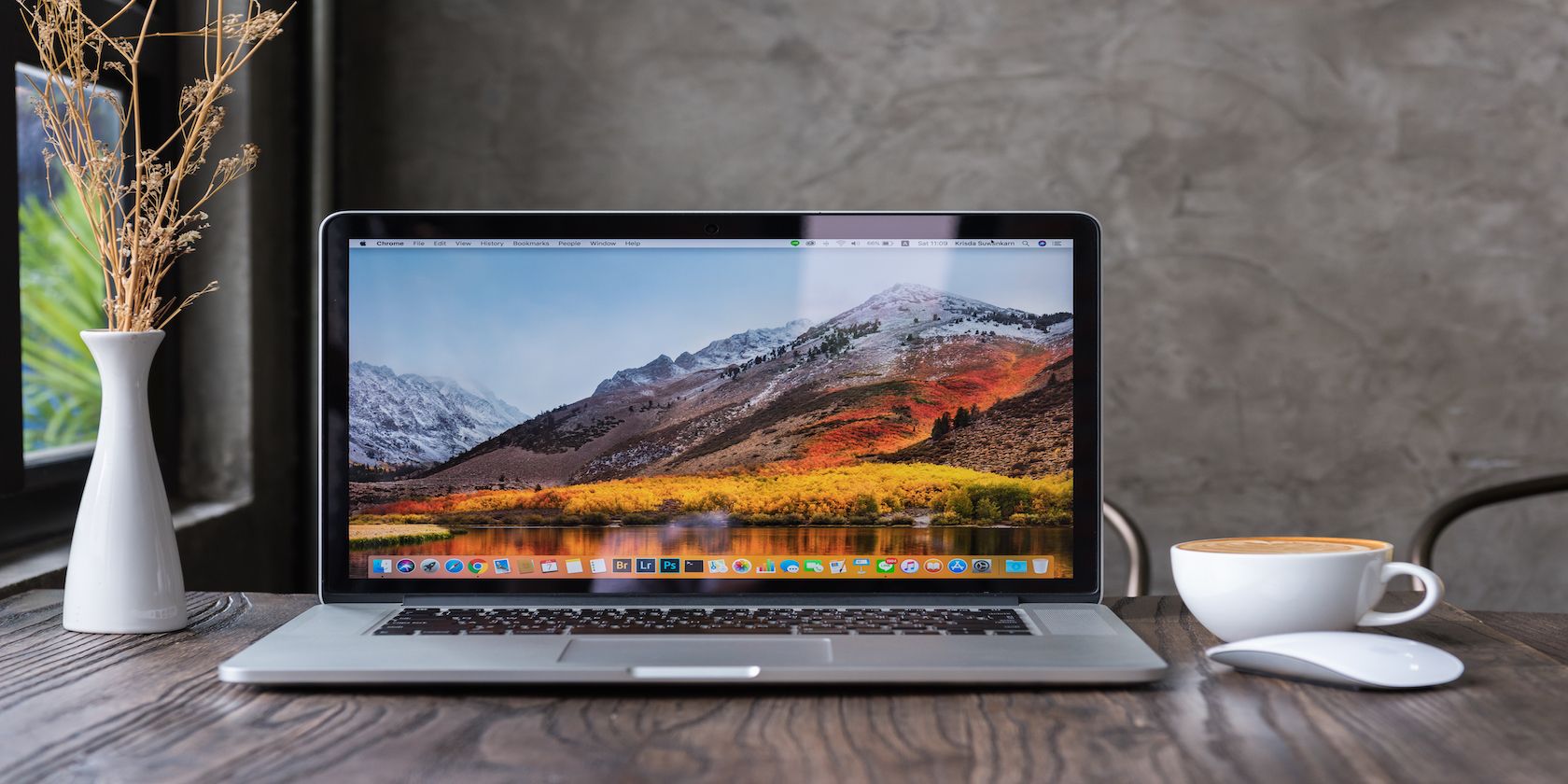 MacBook Pro on a desktop