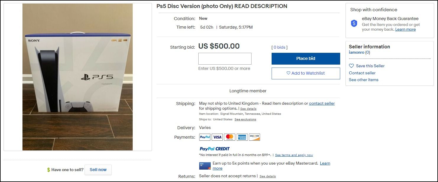 eBay Clamps Down on People Selling Photos of the PS5