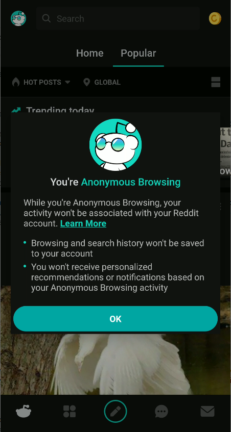 Reddit Anonymous Browsing