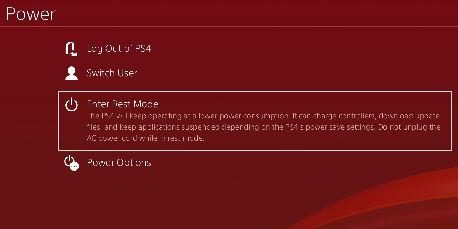 Użyj trybu spoczynku na PS4