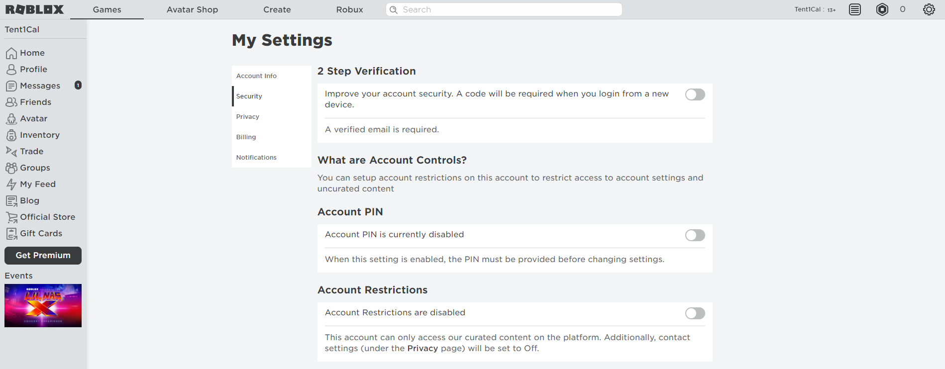 roblox account pin protection